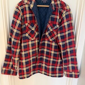 Men's Red Plaid Shirt Jacket
